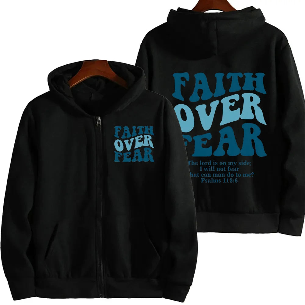 Faith Over Fear-Woman Zip Hoodie
