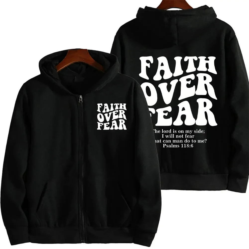 Faith Over Fear-Woman Zip Hoodie