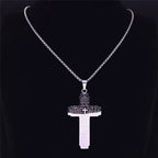 Christian Bible Cross Chain Necklace Stainless Steel Big Pendant Necklace Men'S Religious Prayer Jewelry Corrente Masculina